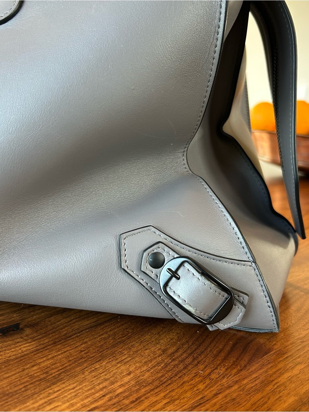 Balenciaga Neo- Grey Leather Tote with Braided Handles - Picture 5 of 17